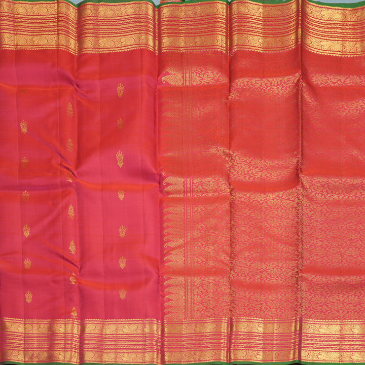 Hayagrivas Handloom Orangish-Pink Kanjivaram Silk Saree SSKBF67E5-2