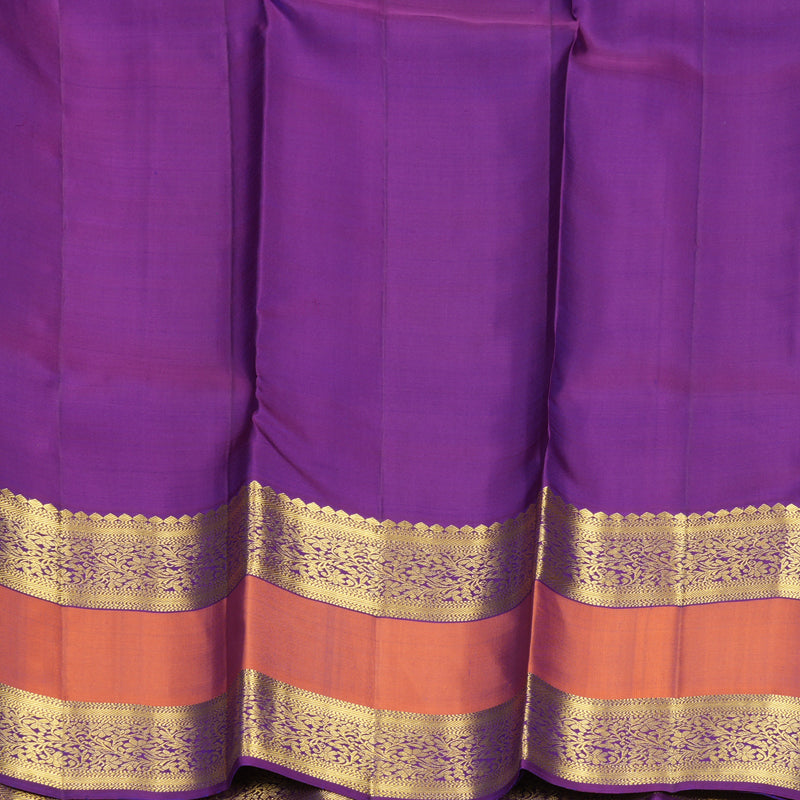 Hayagrivas Handloom Mayilkazhuthu Kanjivaram Silk Saree with Rust Orange Border SSKBF67E7-7
