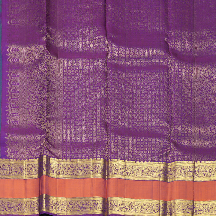 Hayagrivas Handloom Mayilkazhuthu Kanjivaram Silk Saree with Rust Orange Border SSKBF67E7-7