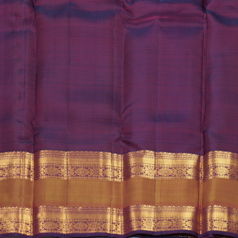 Hayagrivas Handloom Rani Pink Kanjivaram Silk Saree with Purple Border SSKBF67E7-8