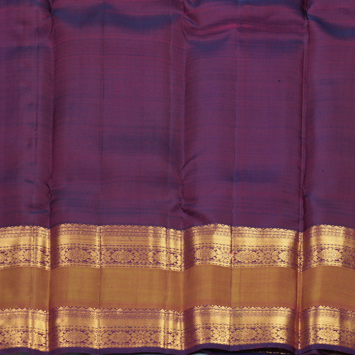 Hayagrivas Handloom Rani Pink Kanjivaram Silk Saree with Purple Border SSKBF67E7-8