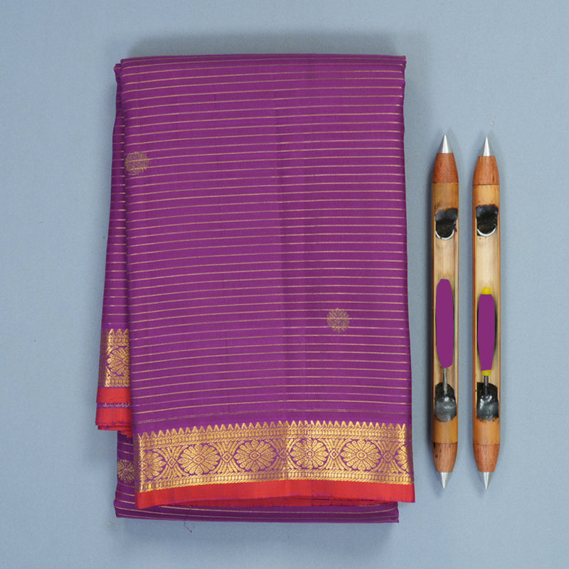 Hayagrivas Handloom Vadamalli Purple Kanjivaram Silk Saree SSKBF67E9-1