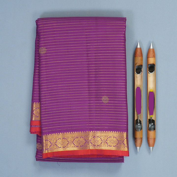 Hayagrivas Handloom Vadamalli Purple Kanjivaram Silk Saree SSKBF67E9-1