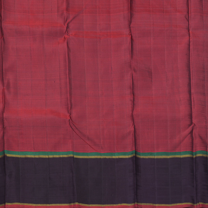 Hayagrivas Handloom Honey Shade Kanjivaram Silk Saree with Deep Jamun Border SSKBF77E4-1