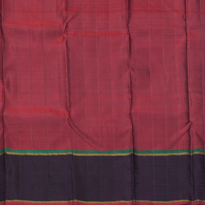 Hayagrivas Handloom Honey Shade Kanjivaram Silk Saree with Deep Jamun Border SSKBF77E4-1