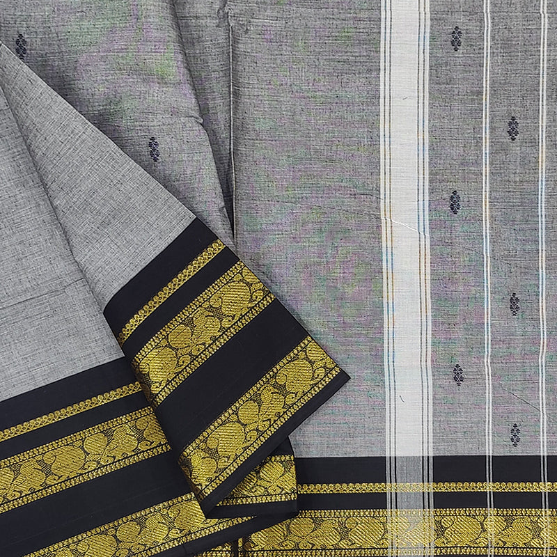 Hayagrivas Grey Handloom Chettinad Cotton Saree SSKBF86F1-17
