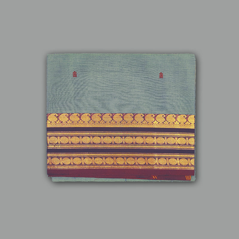 Hayagrivas Grey Handloom Chettinad Cotton Saree SSCKBF86F1-31