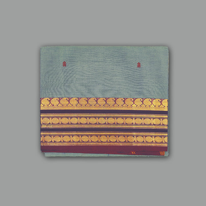 Hayagrivas Grey Handloom Chettinad Cotton Saree SSCKBF86F1-31