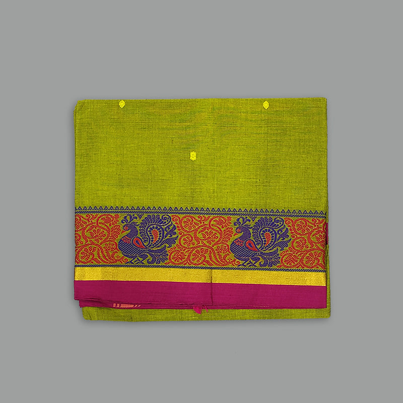 Hayagrivas Parrot Green Handloom Chettinad Cotton Saree SSKBF86F1-39