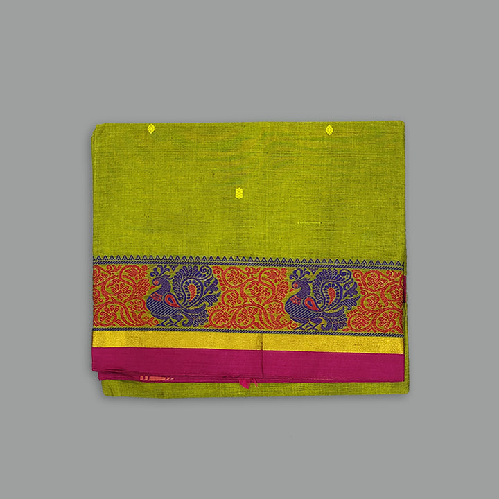 Hayagrivas Parrot Green Handloom Chettinad Cotton Saree SSKBF86F1-39