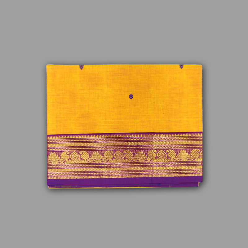 Hayagrivas Mustard Yellow Handloom Chettinad Cotton Saree SSCKBF86F1-53