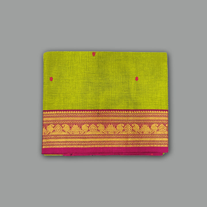 Hayagrivas Parrot Green Handloom Chettinad Cotton Saree SSCKBF86F1-55