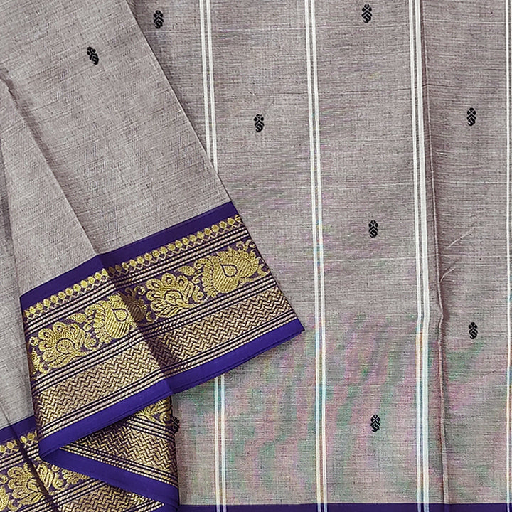 Hayagrivas Grey Handloom Chettinad Cotton Saree SSKBF86F1-65