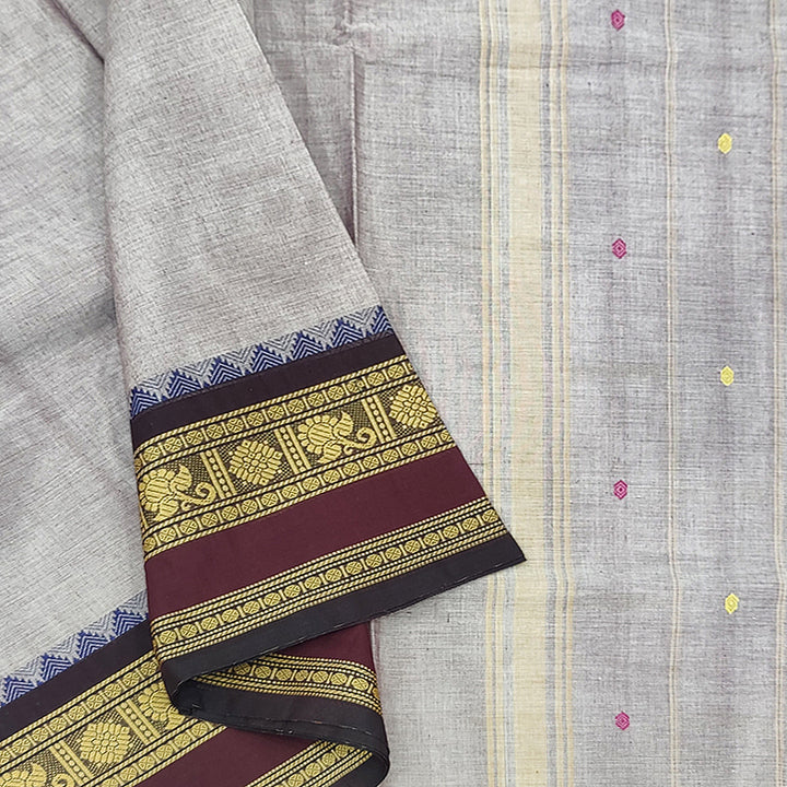 Hayagrivas Grey Handloom Chettinad Cotton Saree SSKBF86F1-79