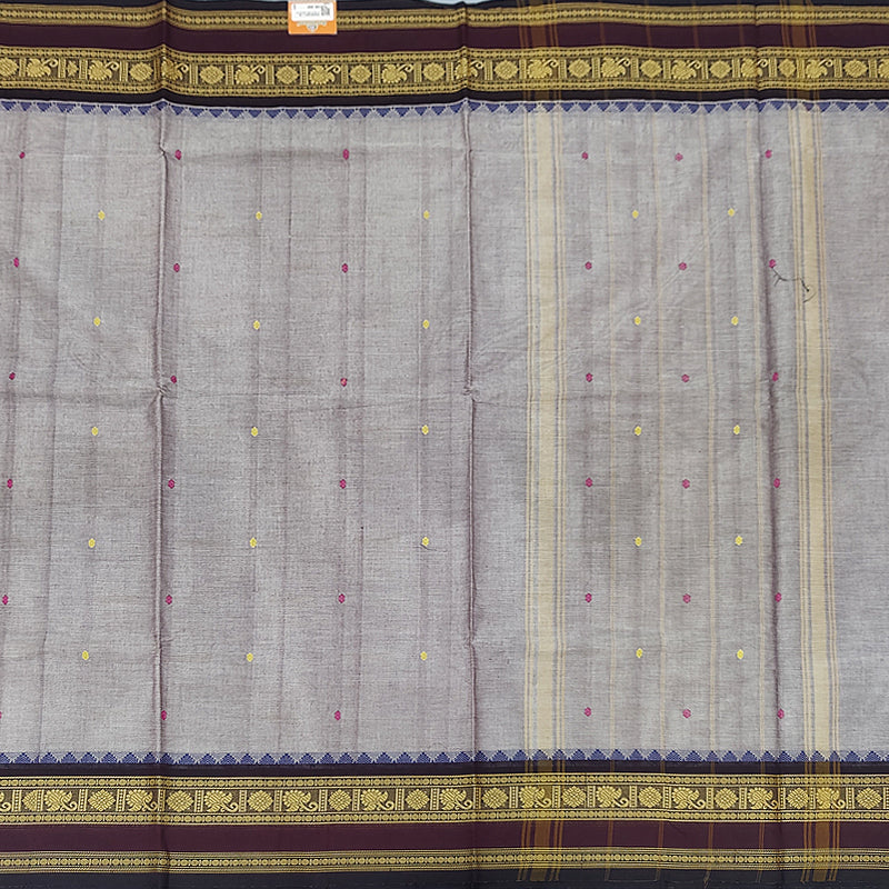 Hayagrivas Grey Handloom Chettinad Cotton Saree SSKBF86F1-79