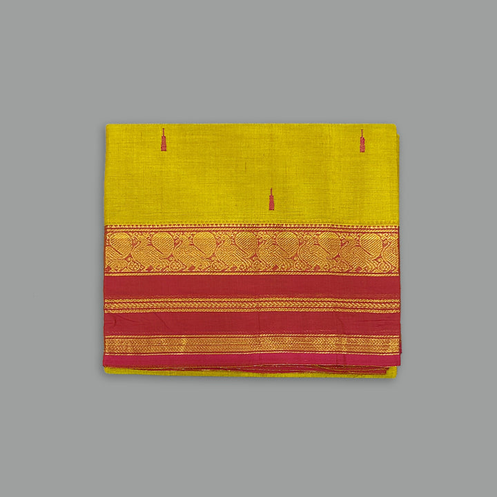 Hayagrivas Sampanga Yellow Handloom Chettinad Cotton Saree SSKBF86F1-87