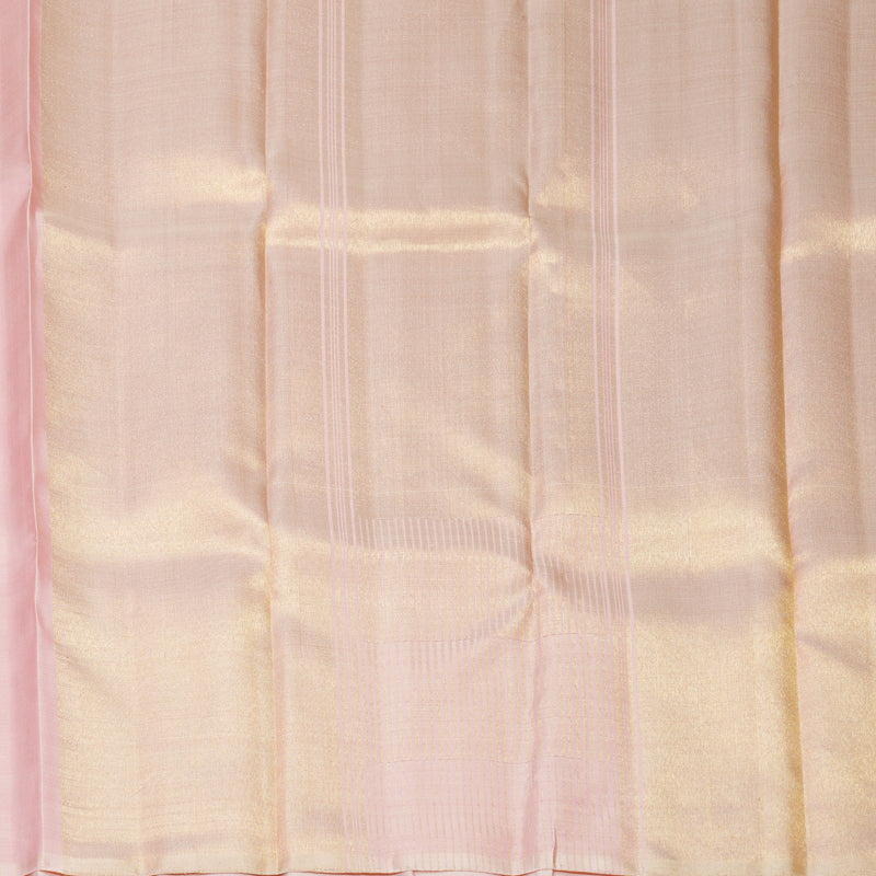 Hayagrivas Handloom Pastel Pink Kanjivaram Silk Saree with Pista Green Border SSKBF90F3-1