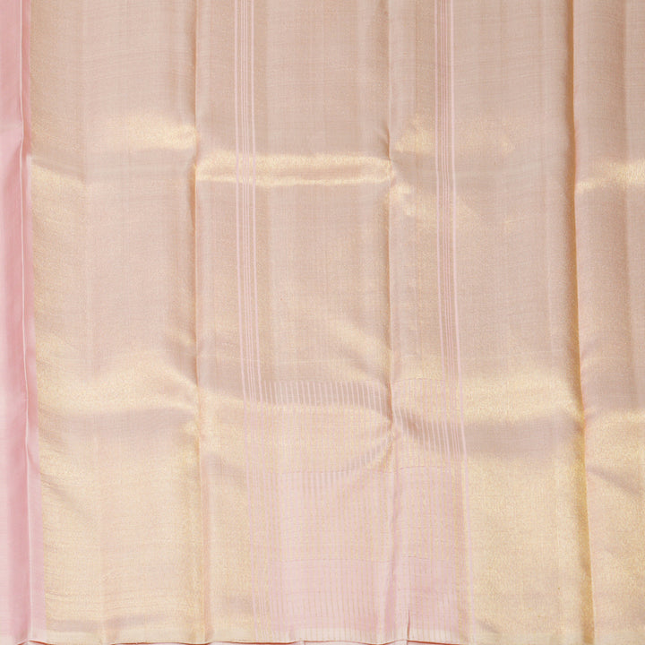 Hayagrivas Handloom Pastel Pink Kanjivaram Silk Saree with Pista Green Border SSKBF90F3-1