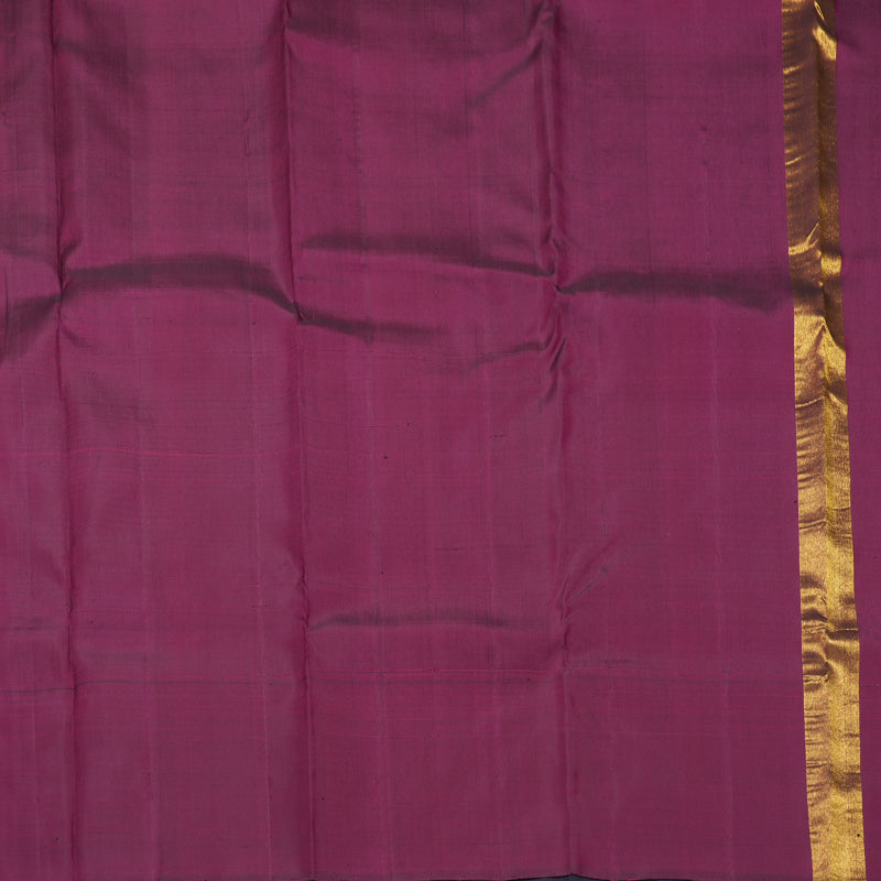 Hayagrivas Handloom Navy Blue Kanjivaram Silk Saree with Temple Border SSKBF90F6-1