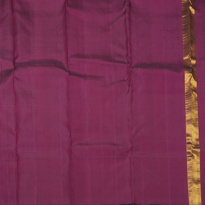 Hayagrivas Handloom Navy Blue Kanjivaram Silk Saree with Temple Border SSKBF90F6-1