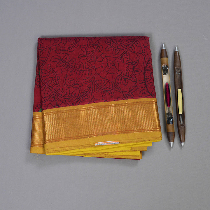 Hayagrivas Handloom Printed Silk Cotton Saree SWBD692K1-3