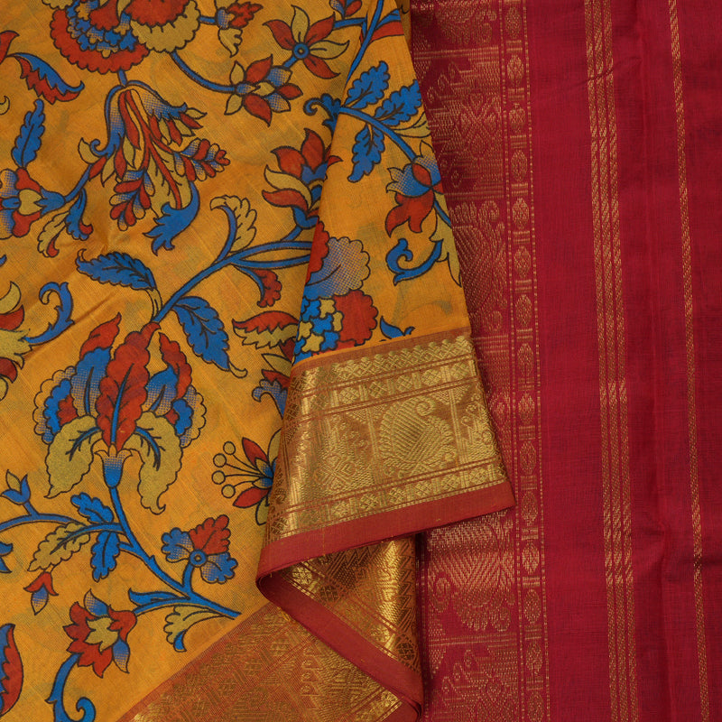 Hayagrivas Handloom Printed Silk Cotton Saree SWBD692K1-7