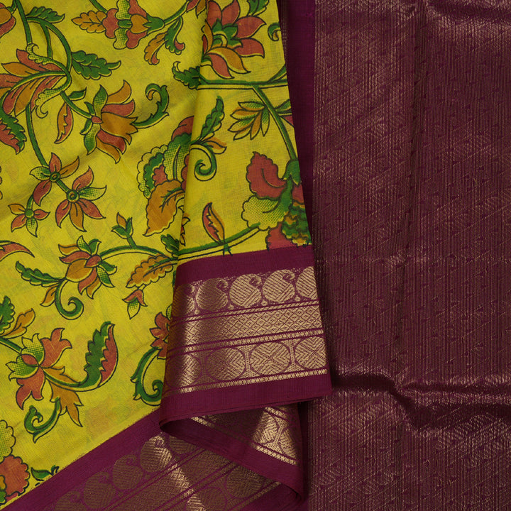 Hayagrivas Handloom Printed Silk Cotton Saree SWBD692K2-4