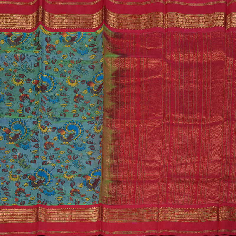 Hayagrivas Handloom Printed Silk Cotton Saree SWBD692K3-2