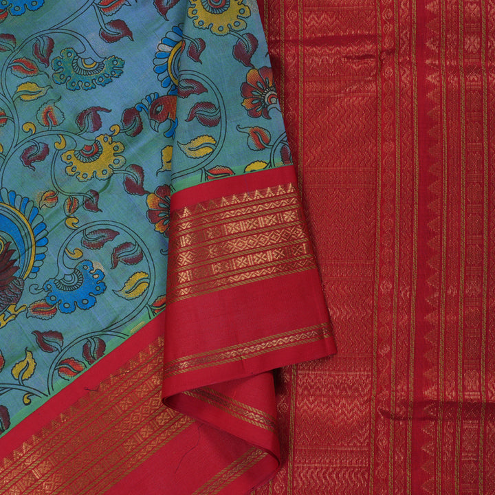 Hayagrivas Handloom Printed Silk Cotton Saree SWBD692K3-2