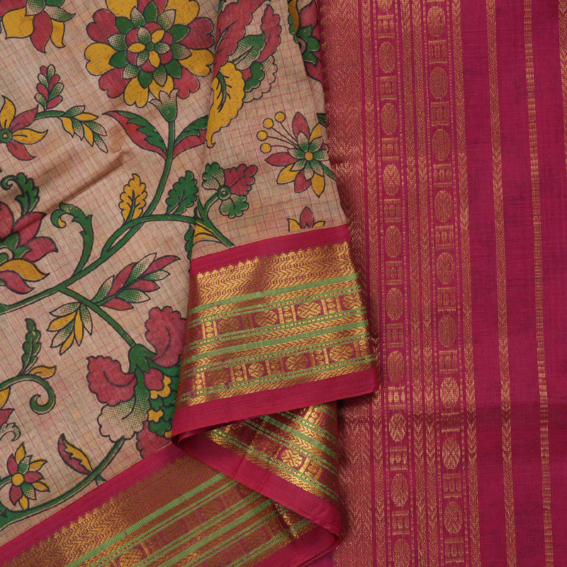 Hayagrivas Handloom Printed Silk Cotton Saree SWBD692K4-3