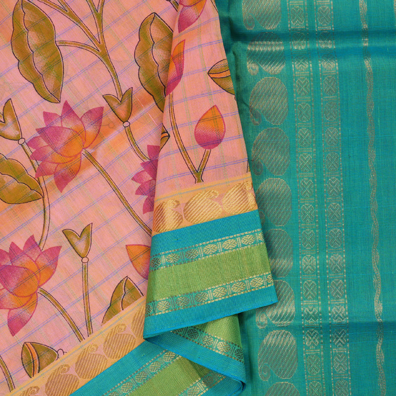 Hayagrivas  Handloom Printed Silk Cotton Saree SWBD692K4-5