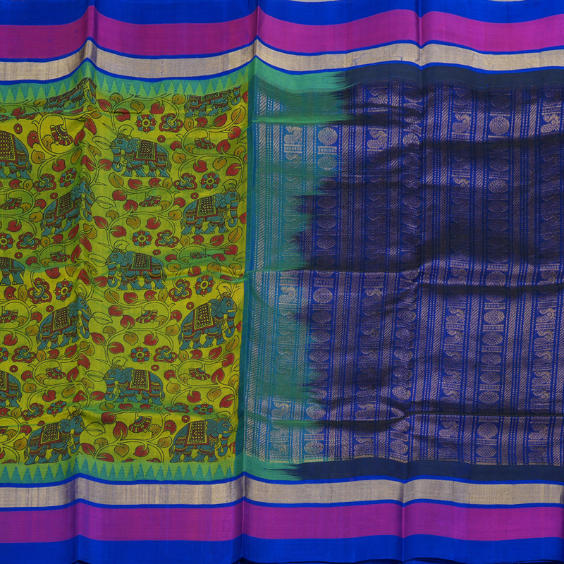 Hayagrivas Handloom Printed Silk Cotton Saree SWBD692K5-10