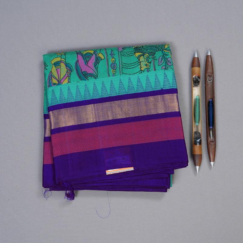 Hayagrivas Handloom Printed Silk Cotton Saree SWBD692K5-3