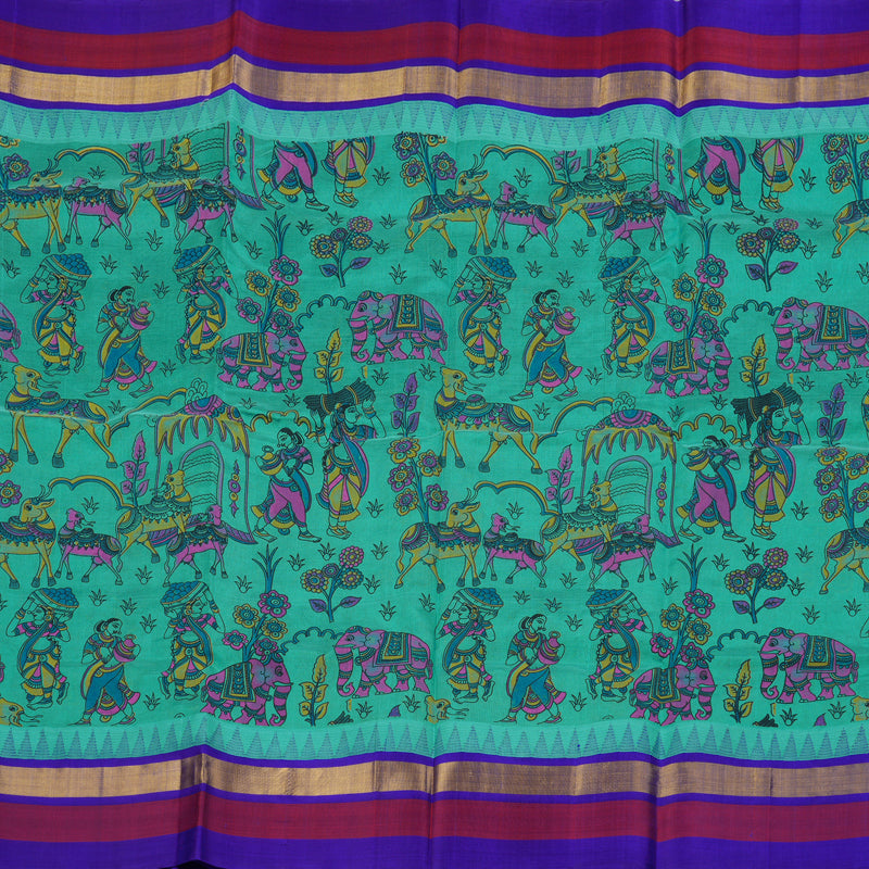 Hayagrivas Handloom Printed Silk Cotton Saree SWBD692K5-3