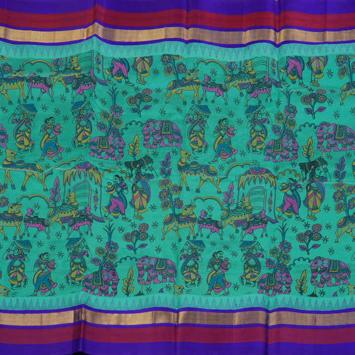 Hayagrivas Handloom Printed Silk Cotton Saree SWBD692K5-3