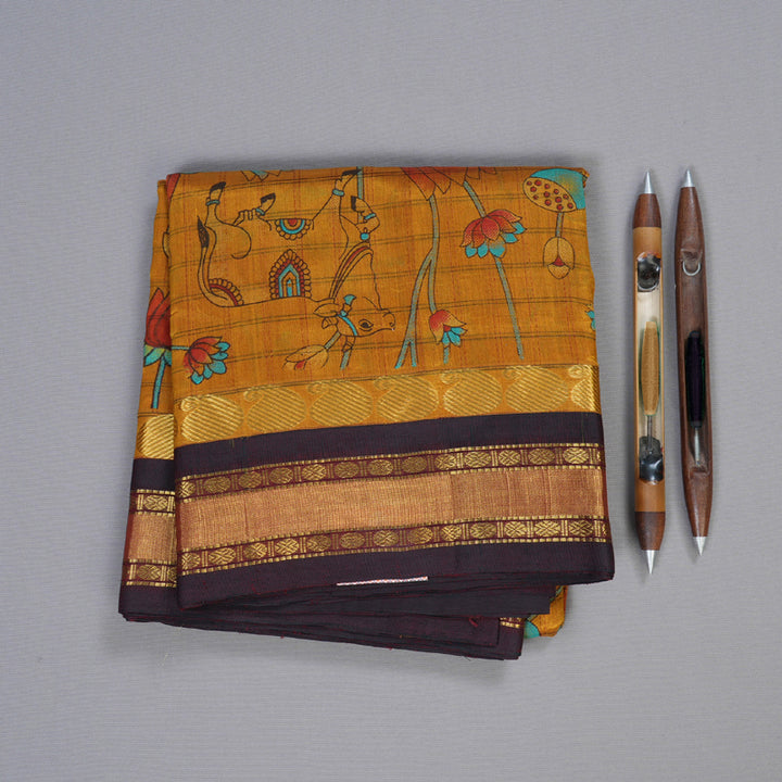 Hayagrivas Handloom Printed Silk Cotton Saree SWBE736A4-4