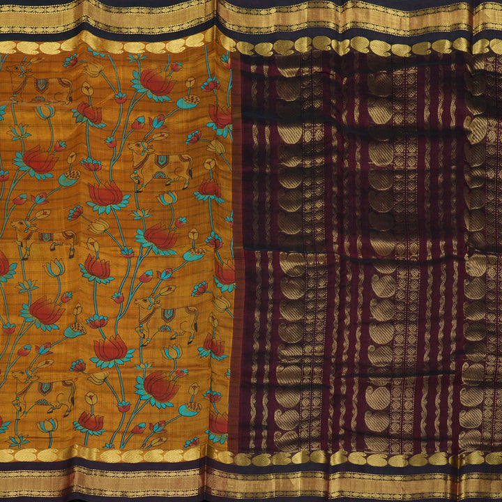 Hayagrivas Handloom Printed Silk Cotton Saree SWBE736A4-4