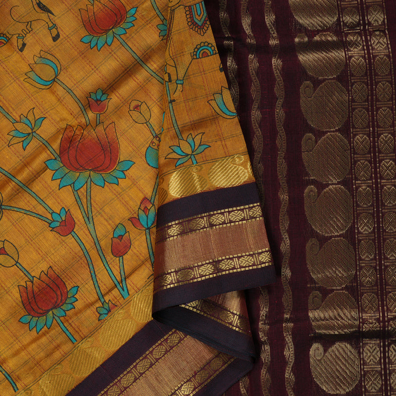 Hayagrivas Handloom Printed Silk Cotton Saree SWBE736A4-4