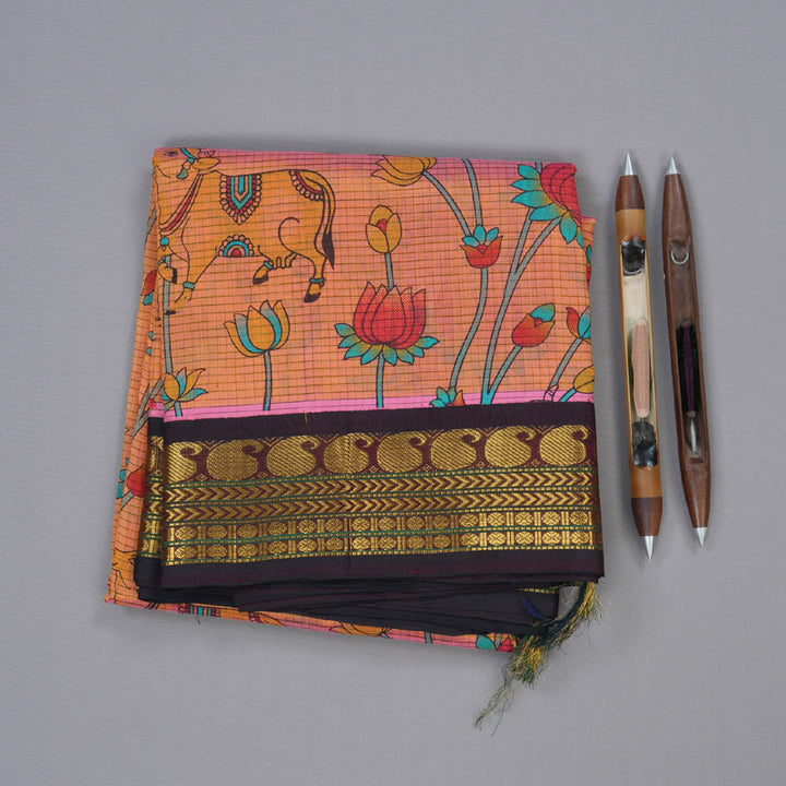 Hayagrivas Handloom Printed Silk Cotton Saree SWBE736A4-6