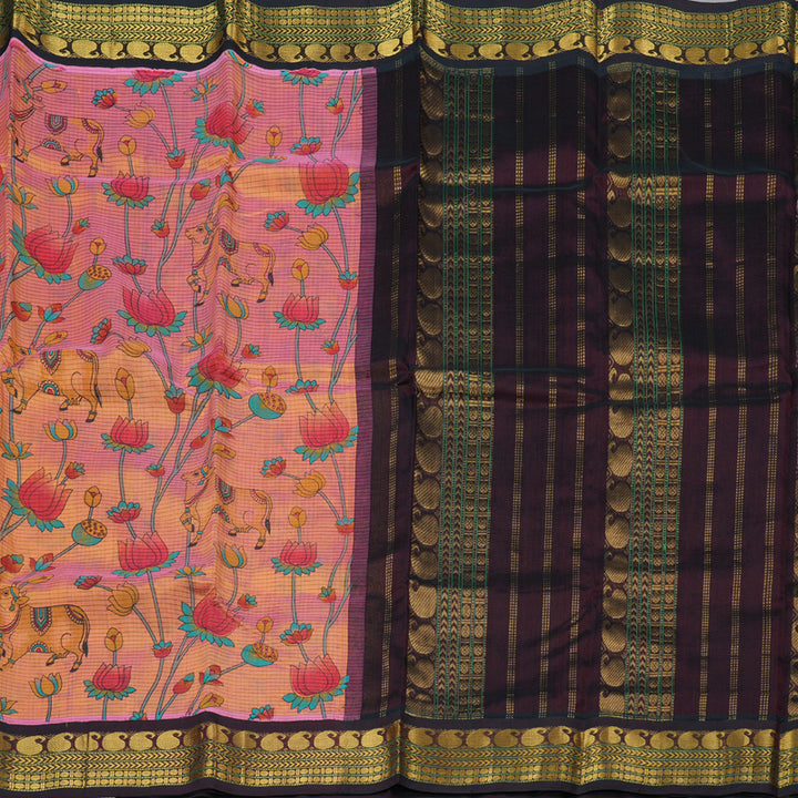 Hayagrivas Handloom Printed Silk Cotton Saree SWBE736A4-6