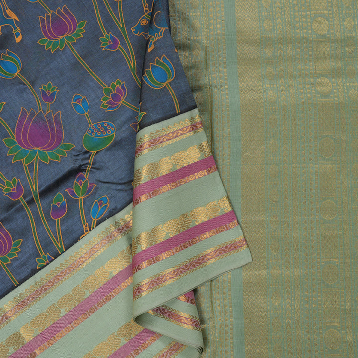 Hayagrivas Handloom Printed Silk Cotton Saree SWBE736A5-2