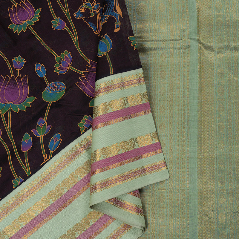 Hayagrivas Handloom Printed Silk Cotton Saree SWBE736A5-4