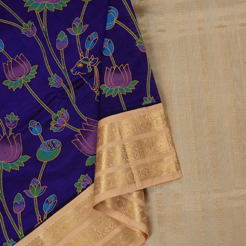 Hayagrivas Handloom Printed Silk Cotton Saree SWBE736A5-5
