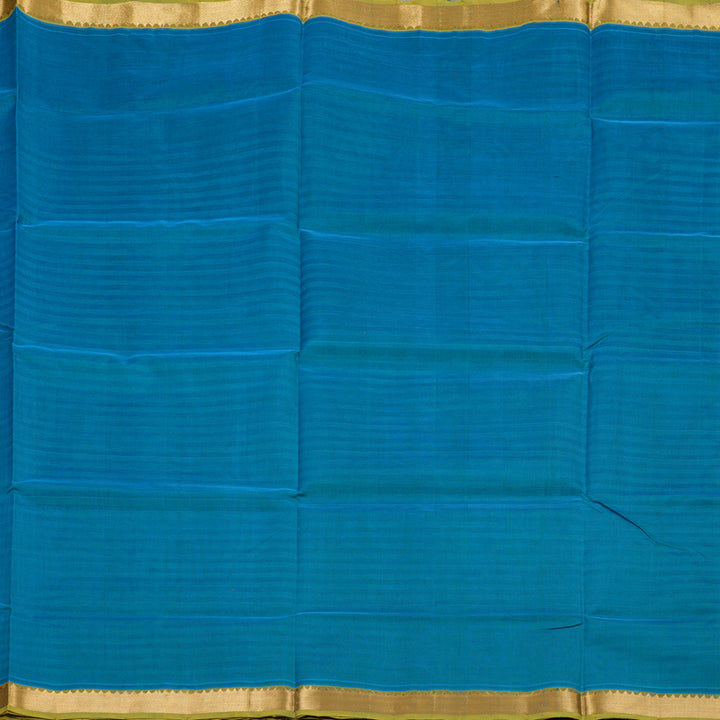 Hayagrivas Handloom Silk Cotton Saree Serene Emerald Blue SWBE809C1-2