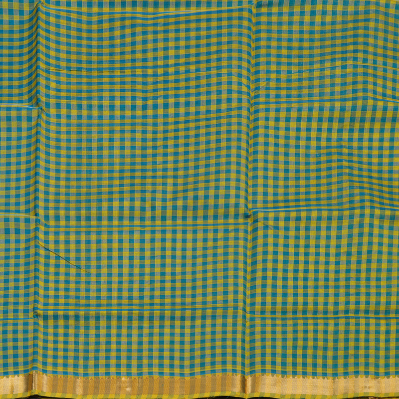 Hayagrivas Handloom Silk Cotton Saree Serene Emerald Blue SWBE809C1-2