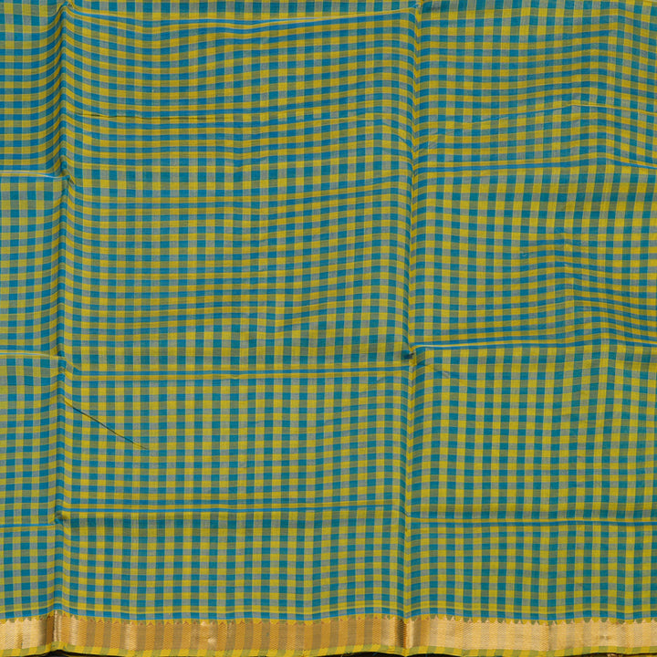 Hayagrivas Handloom Silk Cotton Saree Serene Emerald Blue SWBE809C1-2