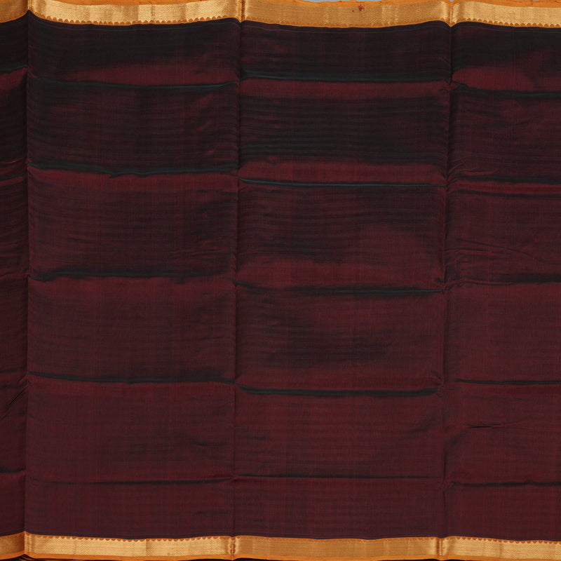 Hayagrivas Handloom Silk Cotton Saree in Magnificent Wine Maroon SWBE809C1-3