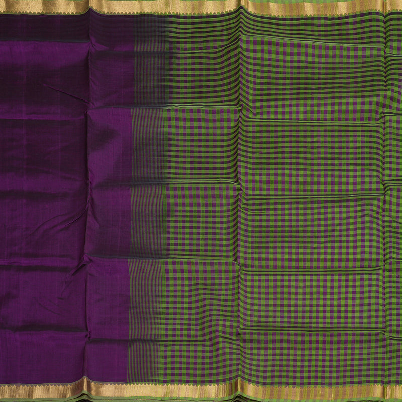 Hayagrivas Handloom Silk Cotton Saree In Royal Dark Purple SWBE809C1-5
