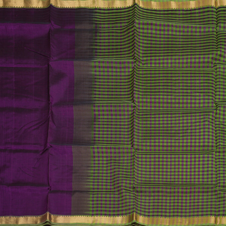 Hayagrivas Handloom Silk Cotton Saree In Royal Dark Purple SWBE809C1-5