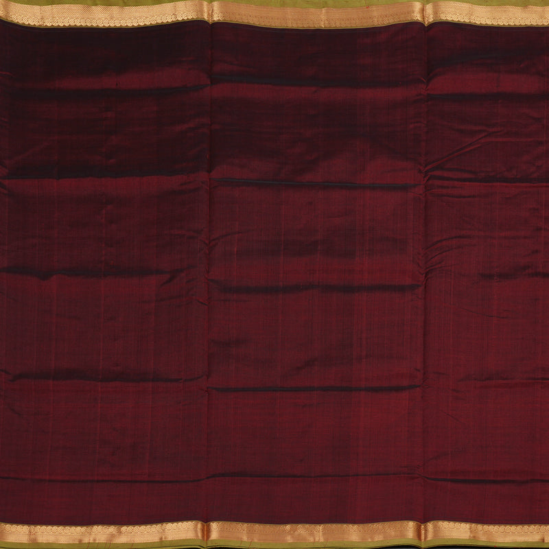 Hayagrivas Handloom Silk Cotton Saree in Vivid Wine Maroon SWBE809C1-6